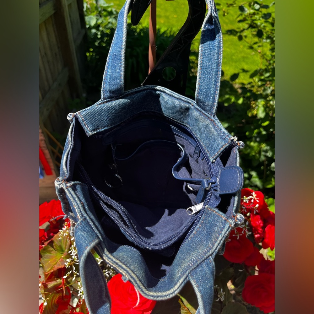 Vintage Denim St. John’s Bay American Flag Tote Bag Purse lots of pockets 250 🇺🇸 - Picture 10 of 14